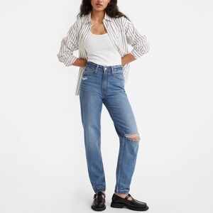 LEVI’S 80'S MOM JEANS High Waisted In Medium Indigo Destructed - Blue 💙